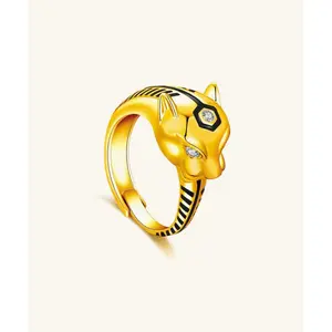 24K Yellow Gold Panther Ring