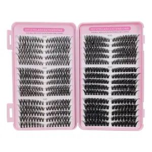 DIY eyelash extension kit, eyelash extensions set, eyelash cluster box with 30 rows of false eyelashes extension kit, 30+40+50+60+80+100D eyelashes, 30P-100PRO, 30 rows of slim and thick false eyelashes