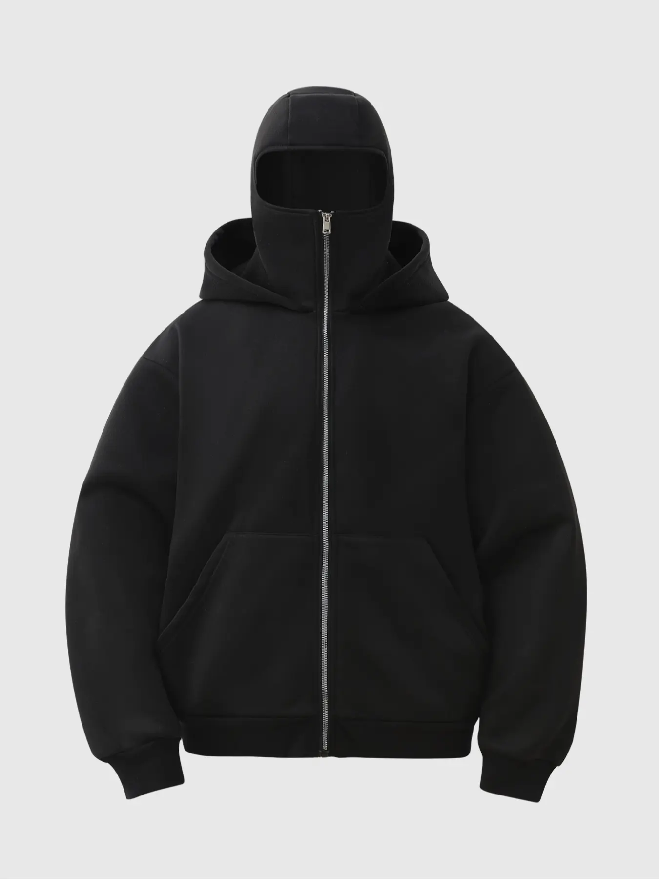 Men's Balaclava Hoodie with Zipper Design, Thick Warm Fleece Pullover, Casual Fall & Winter Outdoor Fashion Sweatshirt