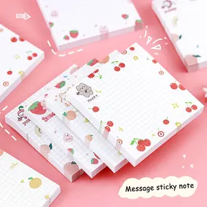 80sheets/book Of Cute Fruit Sticky Notes, Small and Portable Cartoon Style Sticky Notes, Tear Off Sticky Notes, Suitable for Office/student Notebooks To Record Daily Matters, Sticky Labels, Office Supplies
