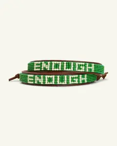 ENOUGH Beaded Leather Bracelet (Adult)