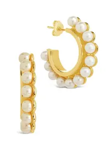 Pearl Bubble Hoop Earrings