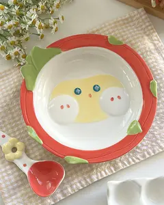 Cute Dragon Fruit Plate / Plate & Spoon Set
