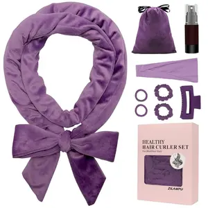 No Heat Curling Headband Set, Easy Natural Voluminous Waves, Ideal for Students and Office Workers, Includes Hair Clips Bag