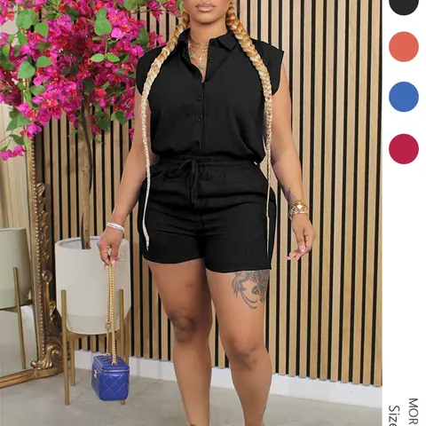 USBoutiqueCHIC Women's Loose Fit Matching Shorts Set | 130GSM Polyester Top & Casual Shorts, Summer Lounge & Street Wear
