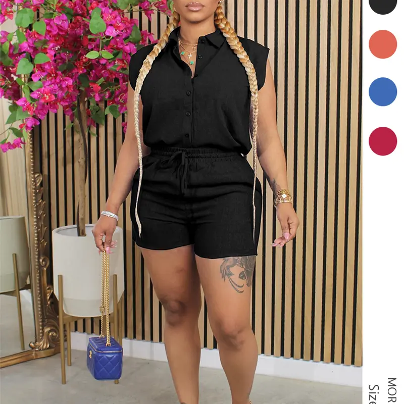 USBoutiqueCHIC Women's Loose Fit Matching Shorts Set | 130GSM Polyester Top & Casual Shorts, Summer Lounge & Street Wear