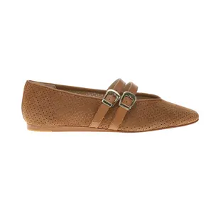 Dolce Vita Womens Baylee Perforated Mary Jane Ballet Flats Casual - Brown