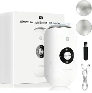 Electric Foot Callus Remover Grinder - Rechargeable Pedicure Tools Callus Remover for Feet Foot Scrubber File Foot Care with 3 Speeds 2 Stainless Nail Art Nail Cutics Cleansing White Manicure Set Long Lasting Salon Water Proof Cleanser