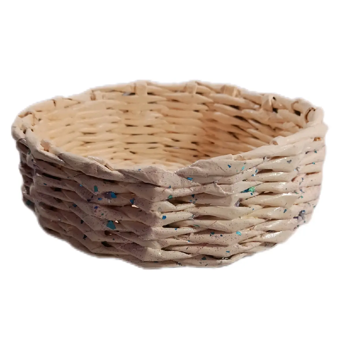 Watson Homestead Sparkle Peach Recycled Newspaper Basket