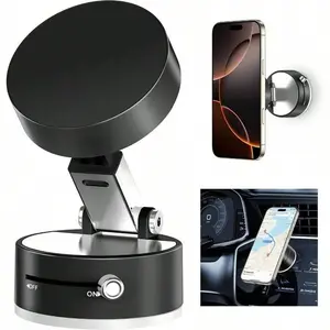 1 PC Vacuum Magnetic Suction Phone Holder, 2026 New Magnetic Suction Phone Mount, Foldable Portable Double-Sided Adsorption Holder, Cell Phone Mount, Car Cellphone Mount, Gift for Mother's Day ,Easter