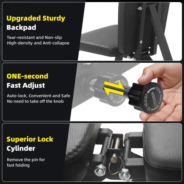 Adjustable Weight Bench, 800 Lbs Capacity, 8 Backrest & 3 Seat Positions, Adjustable Bench for Full Body Workout, Space-Saving Foldability, for Indoor Workout, Home Gym (Black)