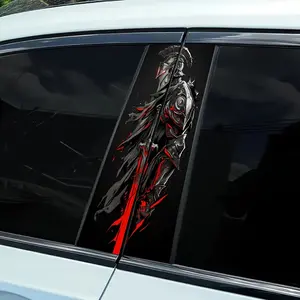 2 Piece Spartan Warrior Car Stickers, Cartoon Theme PVC Column Decals, Waterproof Scratch-Resistant Self-Adhesive Vinyl for Glass Metal Plastic Ceramic Wood