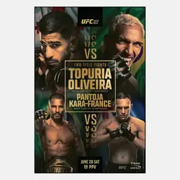 UFC 317 Fight Poster  Unframed , Ilia Topuria Vs Charles Oliveira New Usa Movies Wall Art, Un Artwork, Artistic Home Decor, Fan Gift for Him Her