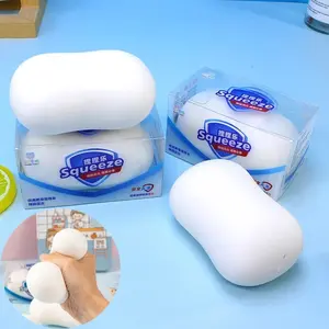 Simulated Soap Squeezing Toy Soap Ball Squishy Soap Stress Ball Fidget Toy Crunchy Squeeze Ball Round Blocks Filled ASMR Anti Stress Toys For Kids & Adults