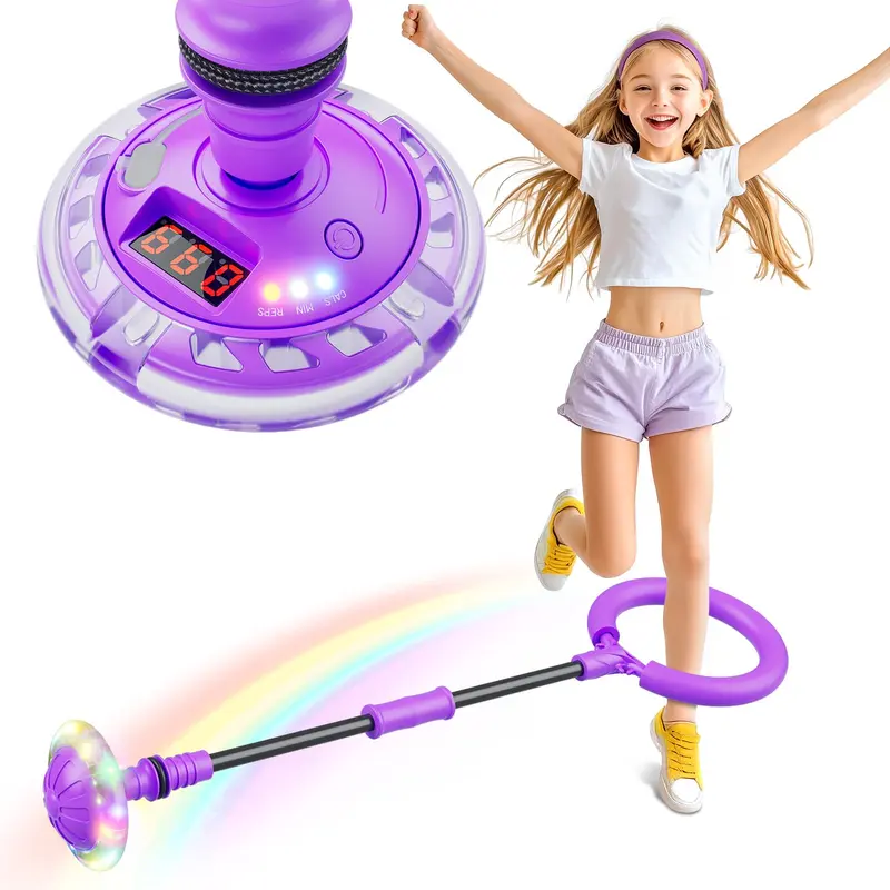 Flooyes Skip Ball Toy for Girls, Girl Birthday Gifts, 3 Fun Modes, Flashing Light-Up Wheel,LED Digital Counter,Replaceable Battery,Girl Birthday Gifts for Age 6-10+,Fun Outdoor Girl Toys