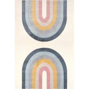 Jerri Double Half Rainbow Kids Area Rug Jerri Double Half Rainbow Kids Area Rug