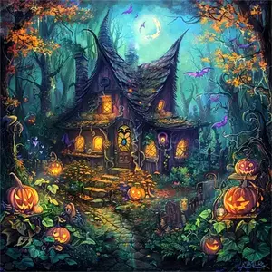 Magic House Diamond Painting Kit Square Round Diamond 5D DIY Mosaic Cross Embroidery Handmade Art Halloween Gift Home Decor Needle Crafts Kit