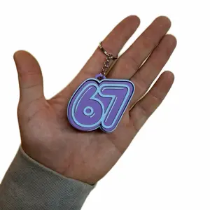 67 Clicker Fidget Keychain - Number 67 Design for Stress Relief and Fun Accessory