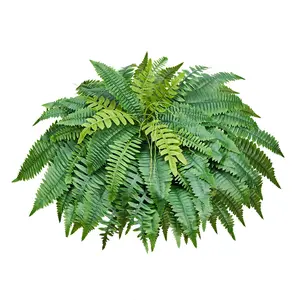 Fathersdaygift VEVOR Artificial Ferns, 50 Inch Fake Boston Fern Bush Plant with 96 Fronds, Large Faux Greenery for Indoor and Outdoor Decor, Silk LDPE, Realistic for Home Porch Garden Office Living Room Planterdealsforyoudays