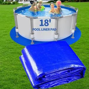 18FT Round Pool Liner Pad for Above Ground Pools, Thickened Puncture-Resistant Under Mat, Heavy-Duty Underlayment, Outdoor Tarp Protector for Concrete/Lawn, Pool Floor Base Pad, Extends Liner Life