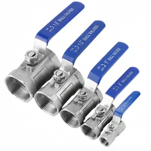 Stainless Steel Ss304 Pipe Ball Valve, External Threaded, Reduced Bore, Straight Through Design, 5 Sizes (1/4", 3/8", 1/2", 3/4", 1")