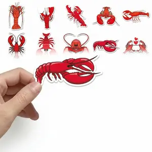50Pcs Red Lobster Aesthetic Stickers - Retro & Quirky Waterproof Vinyl Decals - For Hydro Flask, Laptop, DIY Crafts