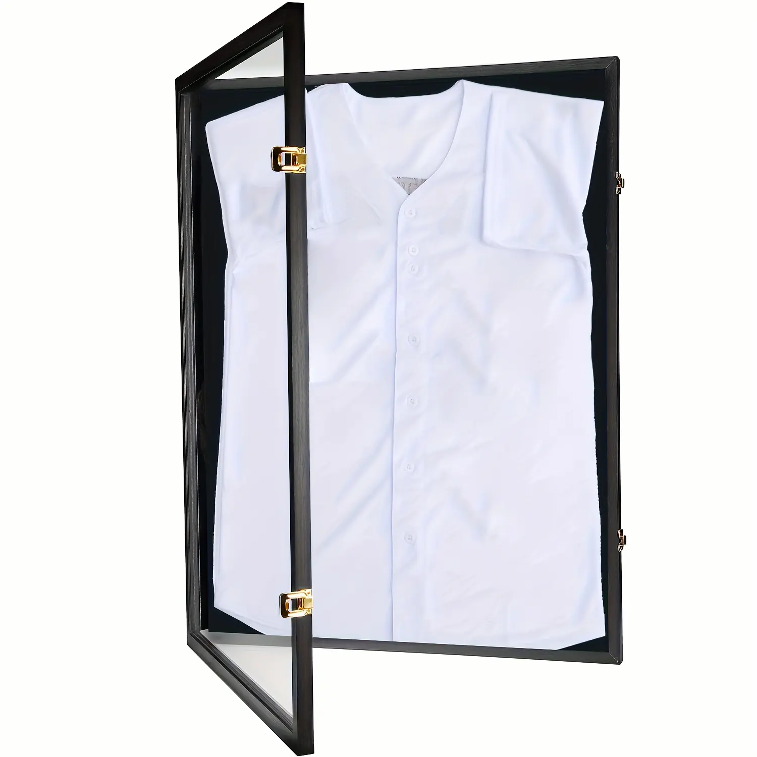 Jersey Display Frame Case Lockable, Large Sport Jersey Shadow Box with 98% UV Protection Acrylic And Hanger for Baseball Basketball Football Soccer Hockey Shirt And Uniform, Black, Christmas Decor