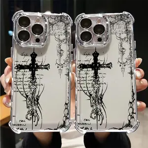 Phone Case: Cool Dark Gothic Cross Mark Phone Case Suitable For iPhone 17 16 15 14 13 12 11   - The Fashionable Design Phone Case Best New Year Gift For Fans!