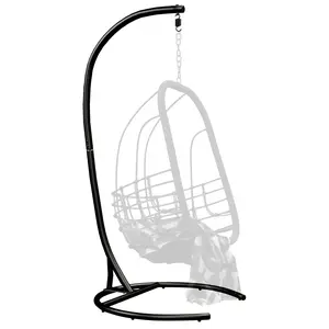 Hammock Stand Only Max 300lbs Heavy Duty C Stand Frame for Egg Chair 360 Degree Rotation Indoor Outdoor Porch Swing Black Finish