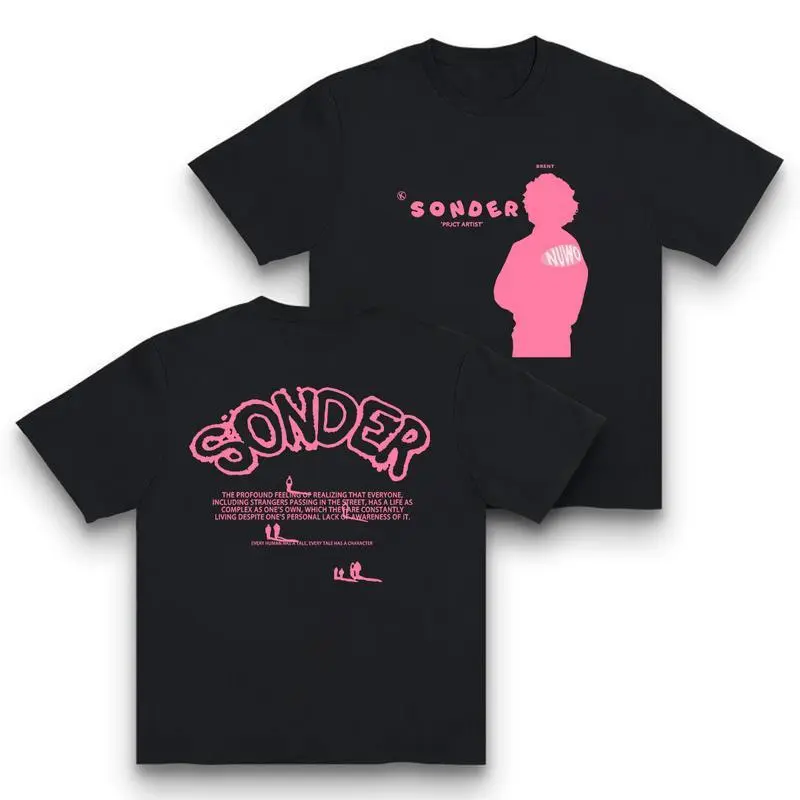 [Graphic Tees] Pink Sonder Rap Shirt, Casual Crewneck Streetwear Made in USA for Women and Men, 180G 100% Cotton Lightweight Breathable Soft Comfortable Graphic Tee, Music Graphic Tee, Hip Hop Streetwear Shirt, Unisex Cotton Top