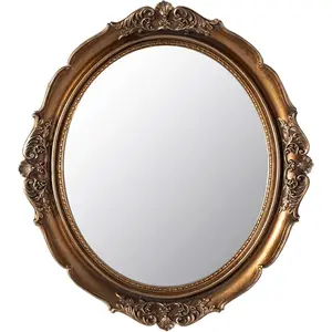 Funerom 12.8 x 14.3 inch Vintage Decorative Wall Mirror, Hanging Mirrors for Bedroom Living-Room Dresser Decor, Oval (Antique Gold)2026