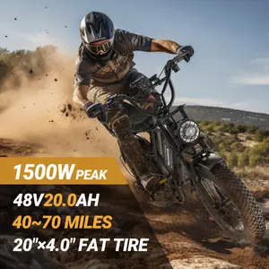 【VOLTVOGUE 】Electric Bike | Peak Power 1500W | Full Suspension | Top Speed 31 MPH | Range 40-70 Miles | 48V 20Ah Removable Battery | 2-Seater Design | LED Headlights | 20-Inch All-Terrain Fat Tires | UL 2849 Certified