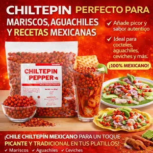 Whole Dried Chiltepin Peppers 0.5 ounces (0.49 oz) – Wild Harvested Mexican Chiltepin Peppers On The Go Bag – Intense Heat & Smoky Flavor – Perfect for Salsa, Meats & Seafood