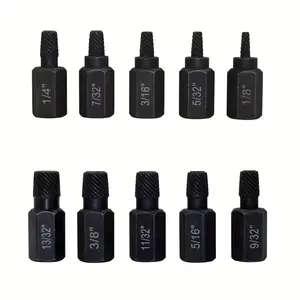 10-Piece Heavy-Duty Thread Extractor Set  Easily remove damaged, stripped, or broken bolts, hex screws, and fasteners. High-strength construction, durable and long-lasting.
