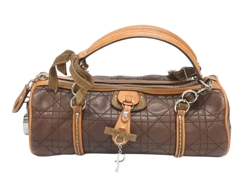 Pre-owned Dior Leather Shoulder Bags Romantic Cannage Shoulder Bag