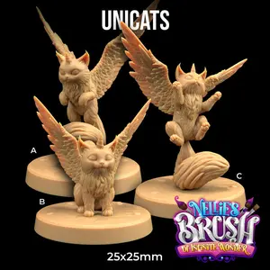 Unicat Unicorn Kitty Nellie's Brush Wonder | The Dragon Trappers Lodge | 32mm Scale | Miniature TTRPG Mini DnD Dungeons Dragons Wargaming
