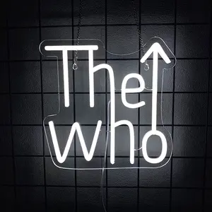 The Who neon sign,He or She Neon Signs Led Gender Reveal Party Decorations Neon Letters Signs Pregnancy Announcement Party Supplies Baby Shower Yard Signs