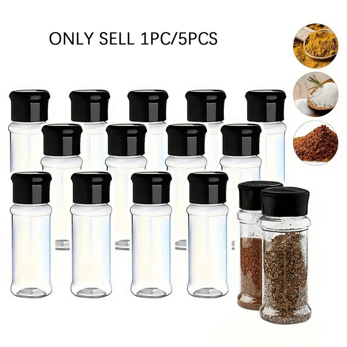 Plastic Seasoning Shaker Bottles Set, Multifunctional Reusable Large Capacity Spices Containers, Outdoor & Indoor Use, BBQ Accessories