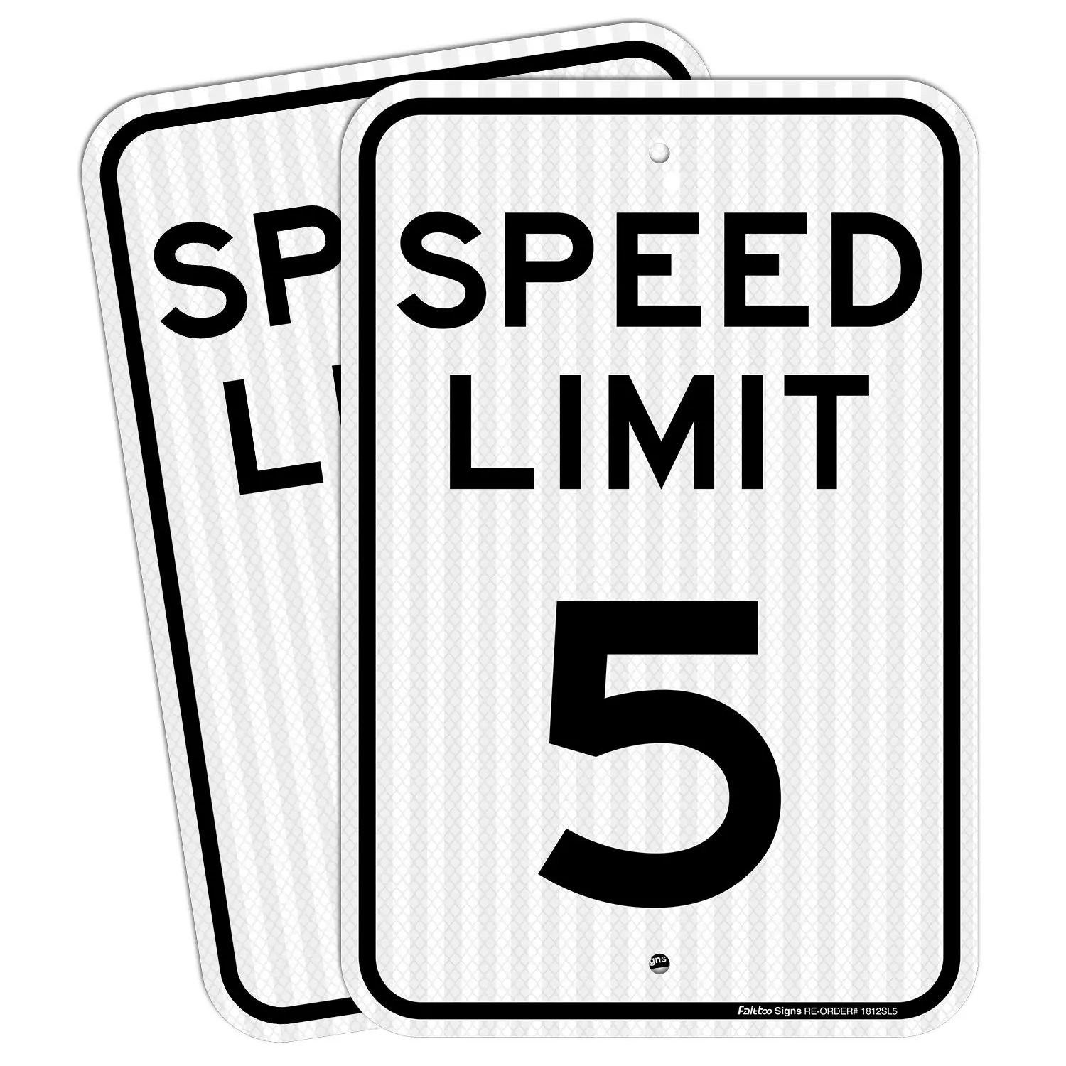 (2 Pack) 16x12 Inches Speed Limit 5 MPH Reflective Sign with Engineer Grade Reflective Sticker, Rust-Free Aluminum, Weather-Resistant, Waterproof, Durable Ink, Easy to Mount