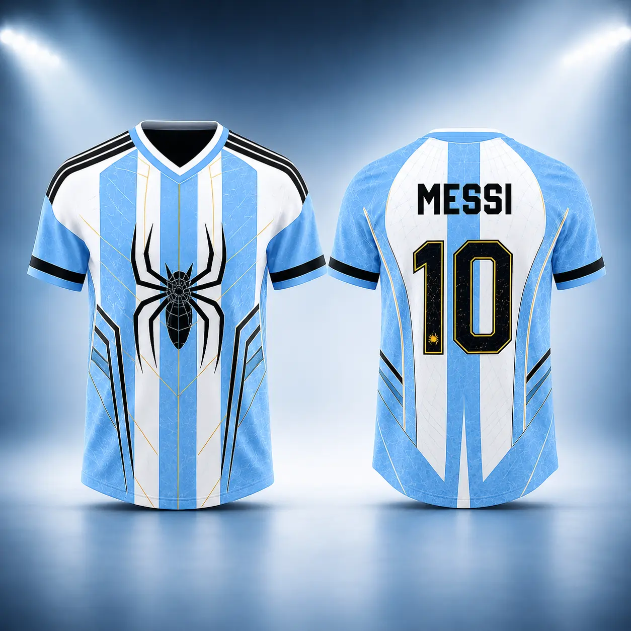 Messi #10 GOAT White & Blue Soccer Jersey, Unisex Football Shirt, Messi Fan Jersey, Soccer Gift, Football Supporter Outfit