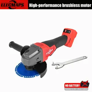 1/2 Inch Cordless Angle Grinder, Suitable For Metal And Concrete, Red/black Color Scheme,