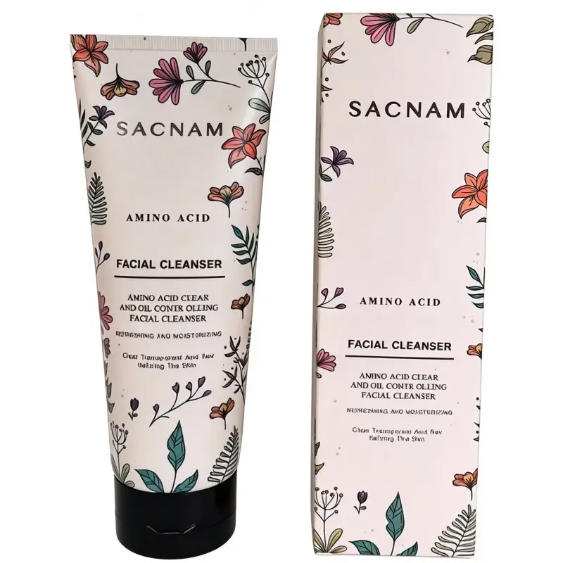SACNAM Amino Acid Facial Cleanser,Hydrating Gentle Face Cleanser, Daily Facial Cleanser with Niacinamide and Ceramides for Sensitive Skin, Moisturizing Face Wash for Normal to Dry Skin, Fragrance Free