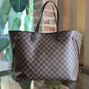 Pre-owned Louis Vuitton canvas Shoulder Bags Neverfull GM Damier Ebene Tote Bag