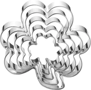 Clover Cookie Cutter Set - 5 Piece St. Patrick's Day Irish Shamrock Cookie Cutters Stainless Steel