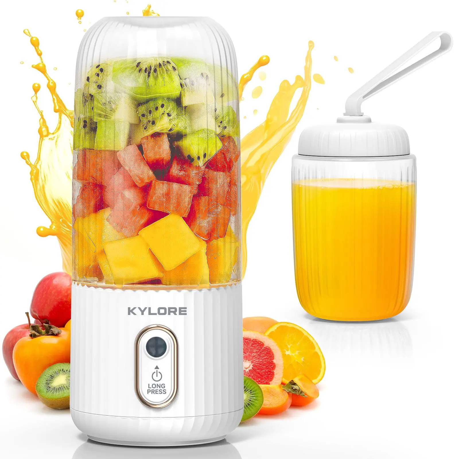 Portable Blender with 2 travel cups(12oz+10oz)-rechargeable,easy-clean design, includes charging cable-juicer $ smoothie maker