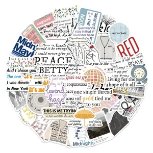 Music Themed Sticker, 50pcs Waterproof Self Adhesive Decor Sticker, Decals for Gift Greeting Card Water Bottle Laptop Phone
