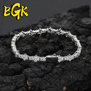 BGK - Synthetic Moissanite Jewelry Honeycomb Tennis Bracelet Gift for Men Women Size 7/8/9 Inch Couple Bracelet Mother's Day Gift