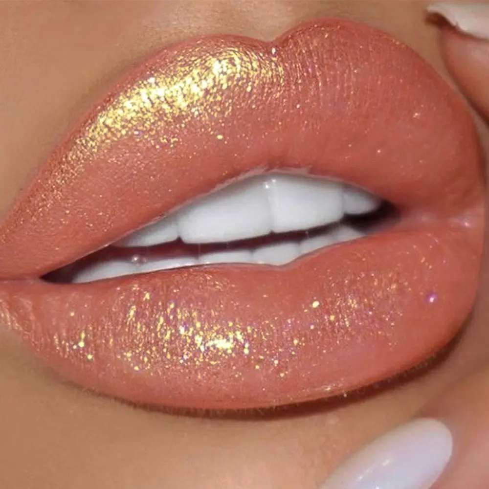Two-Pack Huasurv Women's Long-Lasting Shimmer Glossy Beauty Lipstick, Glitter Lipgloss, Glittery Lip Gloss, Fine Sparkle, Natural Application, Perfect for Beginners and Parties, Valentine's Gift, Cosmetic