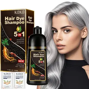 Instant Silver Gray Hair Dye Shampoo for Gray Hair 5 in 1,Includes 2 Free Hair Mask Sachets,Natural Silver Gray Hair Color Shampoo in 10-15 mins,Champu Para Pintar el Pelo,Haircare Salon,Haircare