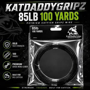 KatDaddyGripz Mono Leader Line 85lb (black) 100 yards
